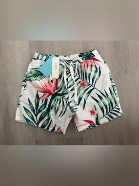 NWT boys palm print swim trunks